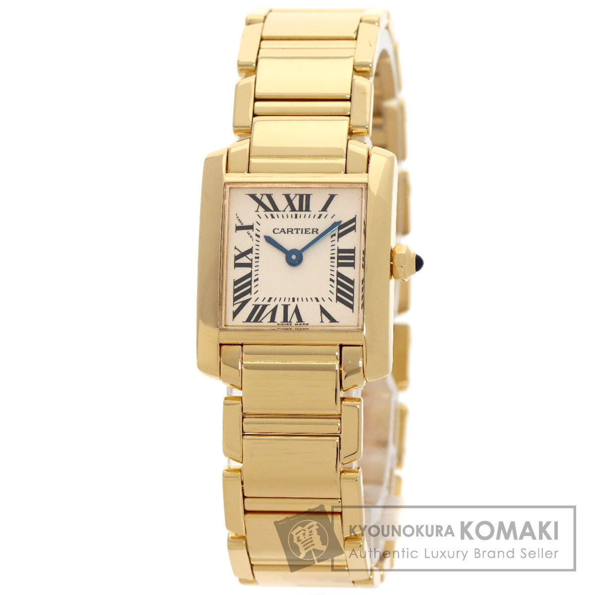 CARTIER カルティエ W50002N2 タンクフランセーズ SM 腕時計 K18イエローゴールド K18YG レディース 中古_画像1