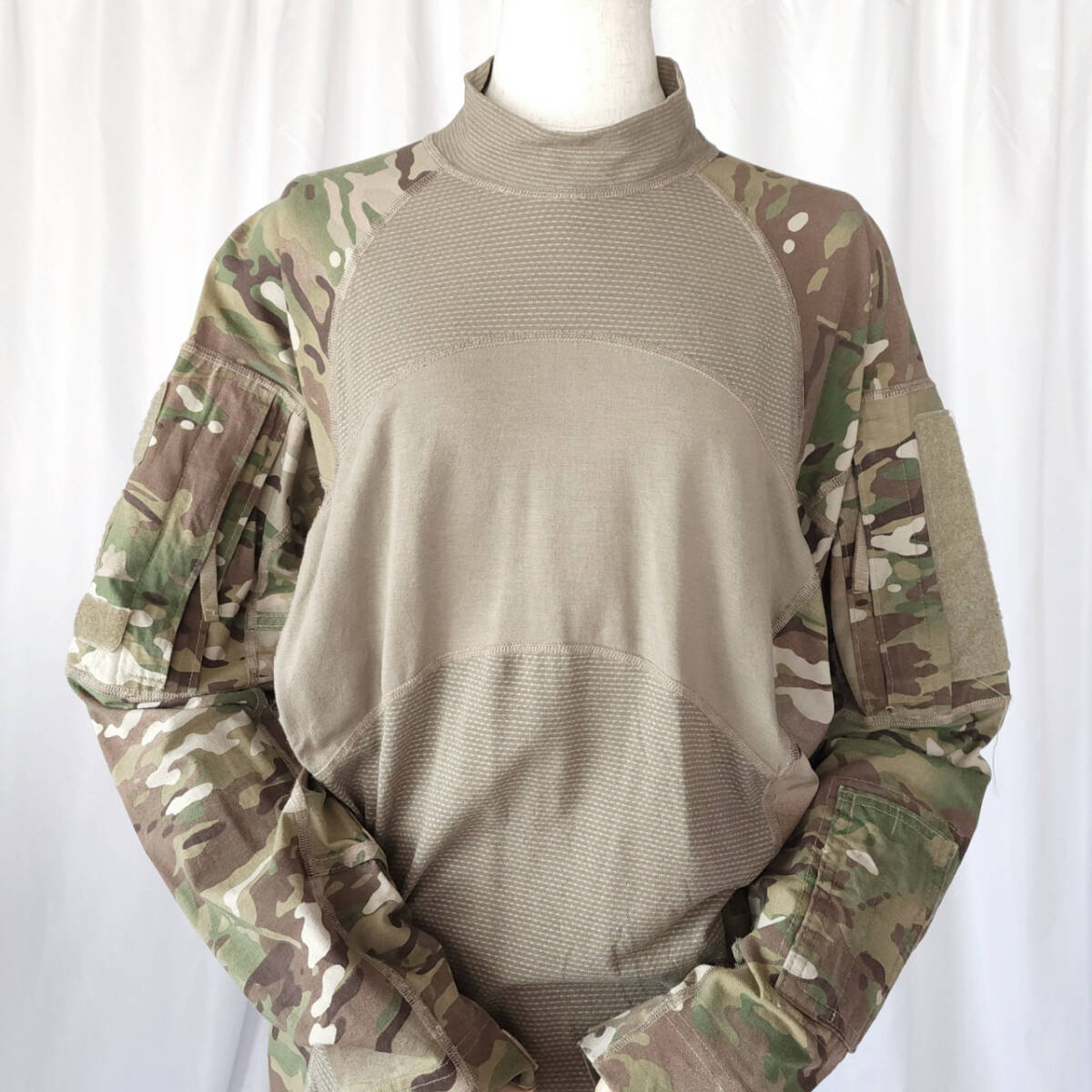 MVepy/Mサイズ/USA製 ARMY コンバットシャツ カーキ系 USED 古着 米軍 ミリタリー アメリカ軍 サバゲー 迷彩 カモフラ マルチカムの画像1