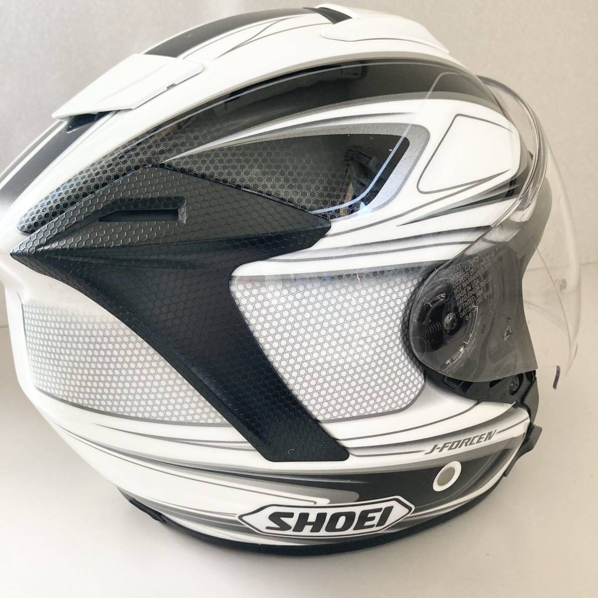 ショウエイ SHOEI ジェットヘルメット J-FORCE4 2019年 CJ-2 Lサイズ 59センチ ホワイト ブラック　_画像2