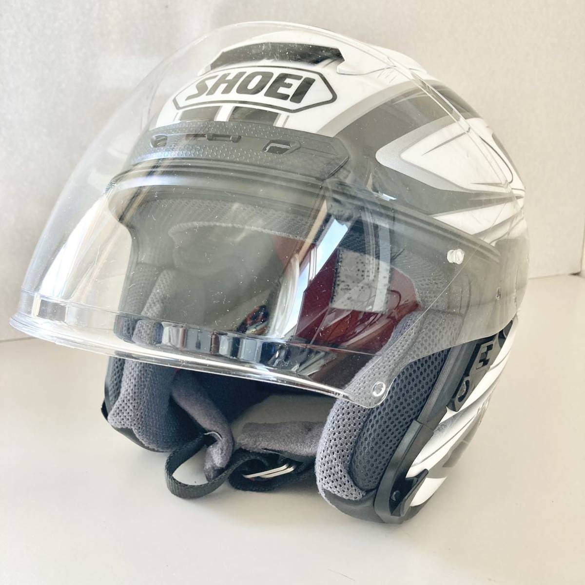 ショウエイ SHOEI ジェットヘルメット J-FORCE4 2019年 CJ-2 Lサイズ 59センチ ホワイト ブラック　_画像1
