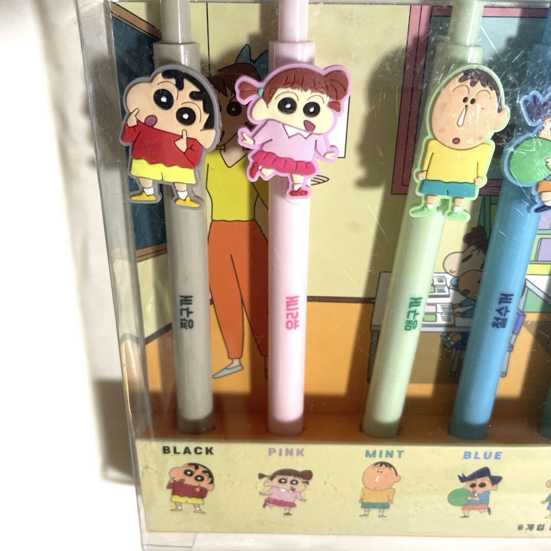 新品未使用韓国限定　日本未入荷 クレヨンしんちゃん ボールペン 6本セット