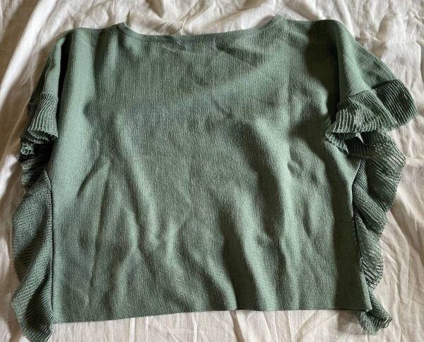  Jill Stuart JILLSTUART вязаный рубашка cut and sewn короткий рукав FR зеленый пончо Roo z Silhouette 
