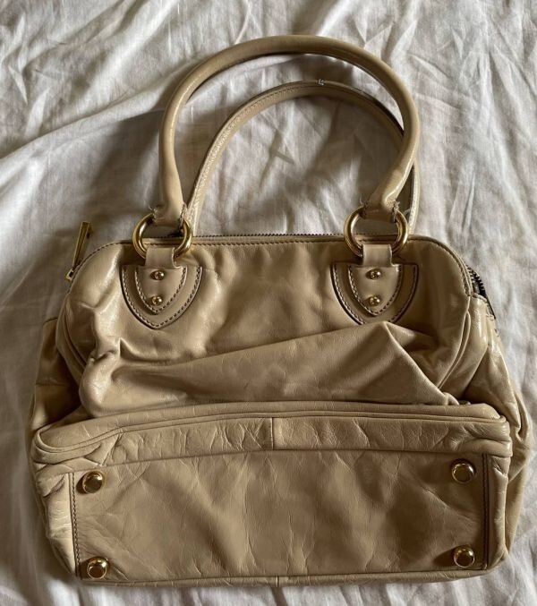 MARC JACOBS マークジェイコブス レザー　ハンドバッグ　ベージュ　中古品　定番　シンプル_画像4