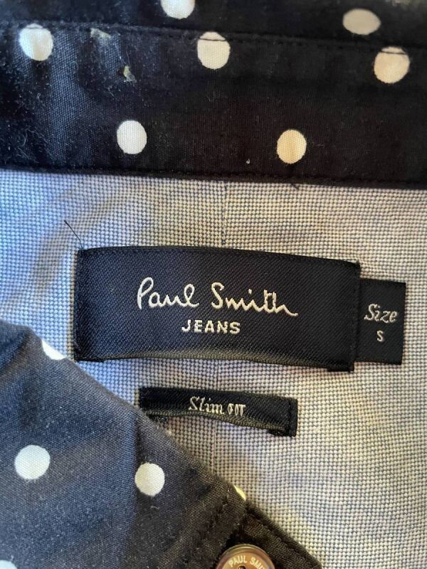 Paul Smith JEANS ポールスミスジーンズ 総柄 長袖 シャツ S　ドット　シンプル　保管品