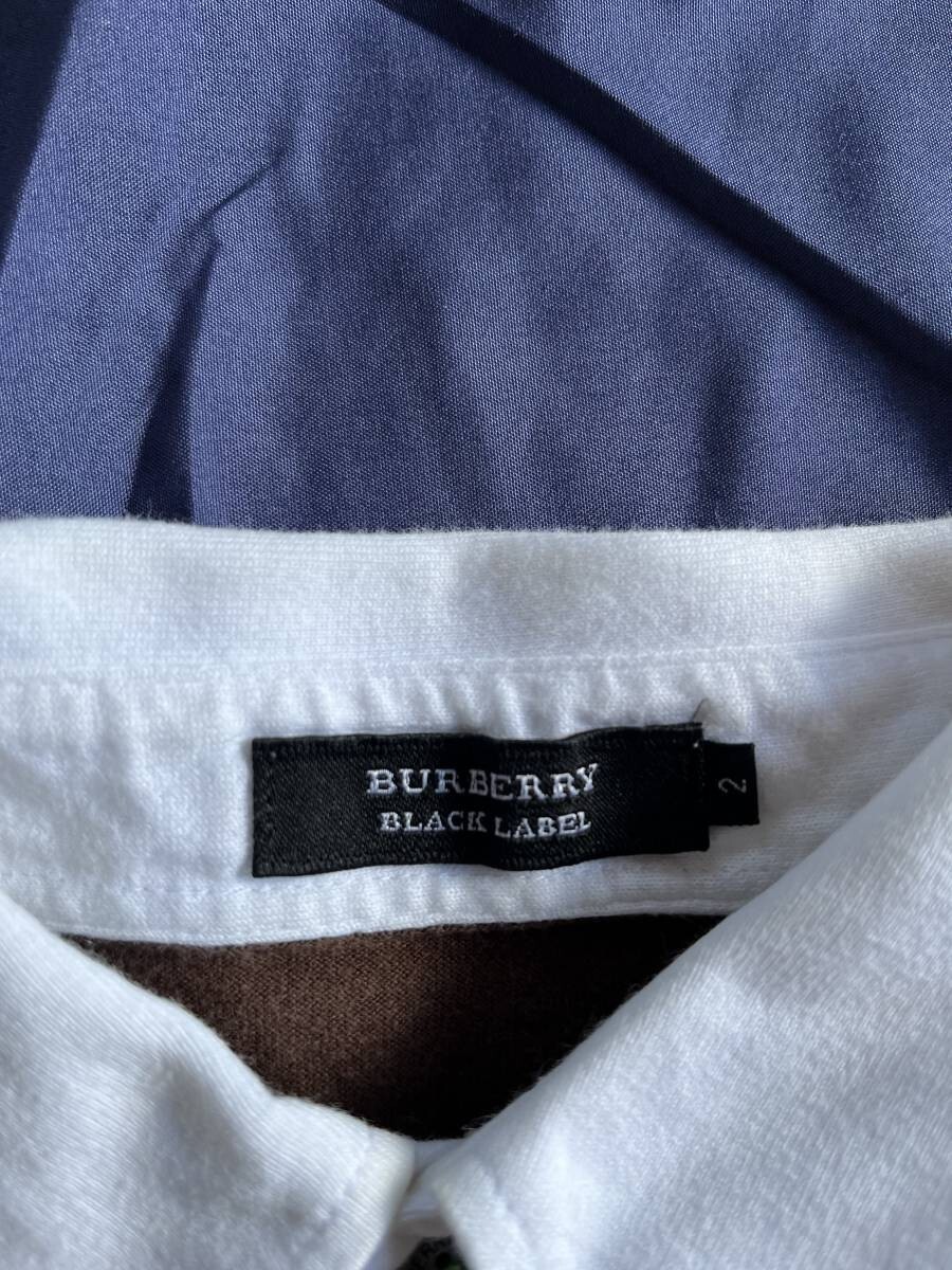 バーバリー ブラックレーベル BURBERRY BLACK LABEL ポロシャツ 切り替え サイズ2