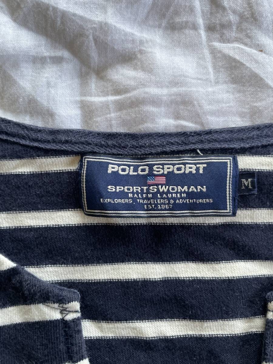 RALPH LAUREN ハイネック ボーダー ロングスリーブシャツ POLO SPORT ポロラルフローレン　長袖　ボーダー　m_画像2