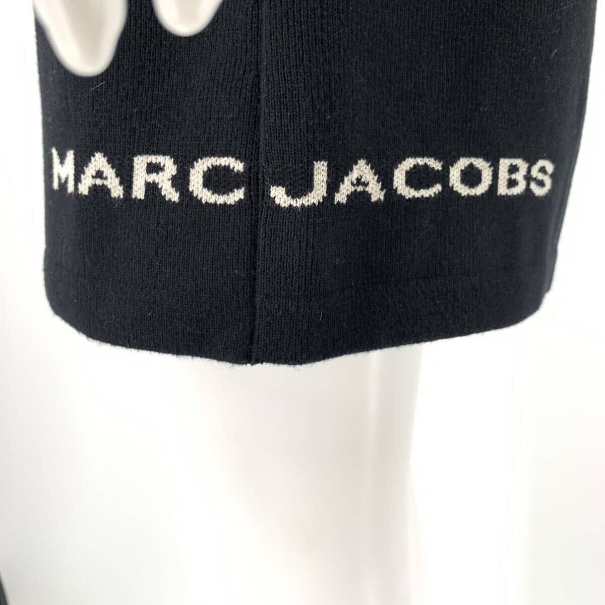 美品 MARC JACOBS マークジェイコブス ワンピース ロゴ 半袖 ポロ ブラック レディース XS_画像2