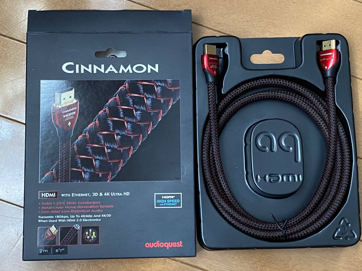 ☆ 美中古 動作品！audioquest オーディオクエスト HIGH SPEED HDMIケーブル CINNAMON 3D&4K ULTRA HD シナモン 2m 外箱付☆_画像1