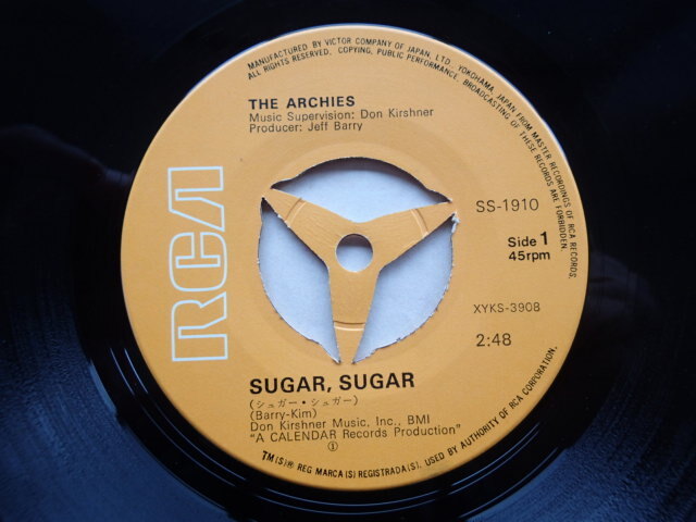 【EPレコード】アーチーズ「シュガー・シュガー」「メロディ・ヒル」The Archies / Sugar Sugar / Melody Hill ★SS-1910_画像7