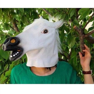  horse mask white mask head gear Halloween party year-end party ... mischief fancy dress animal mask horse mask animal .. festival cheap immediate payment 