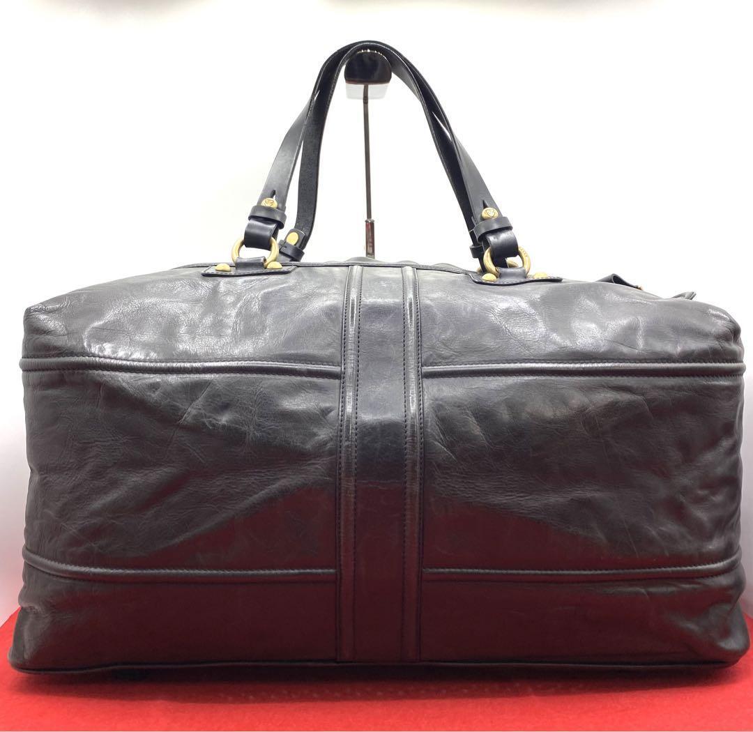 [ judgment ending ] BALLY Bally Boston back all leather to rain spo ting men's Golf travel feeling of luxury black black 