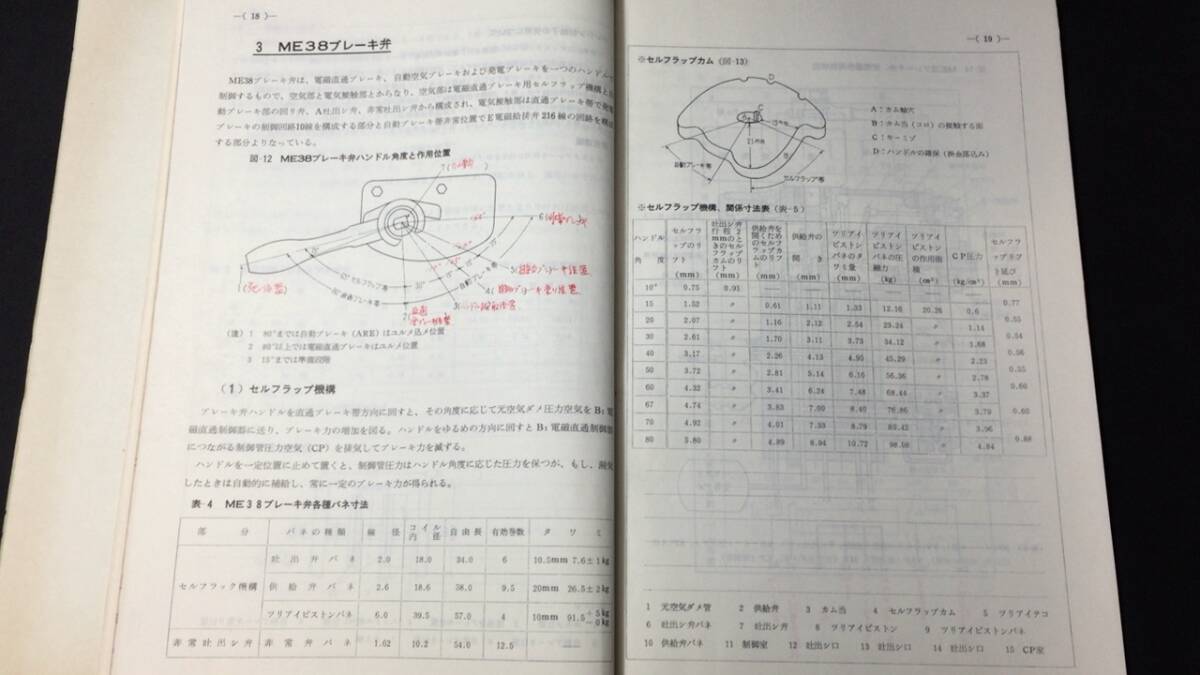 C【鉄道関連13】『最新電車用ブレーキ装置〈サブノート〉 第2集 SEDブレーキ装置』●中国鉄道学園編●昭和44年発行●検)気動車台車回路図_画像5