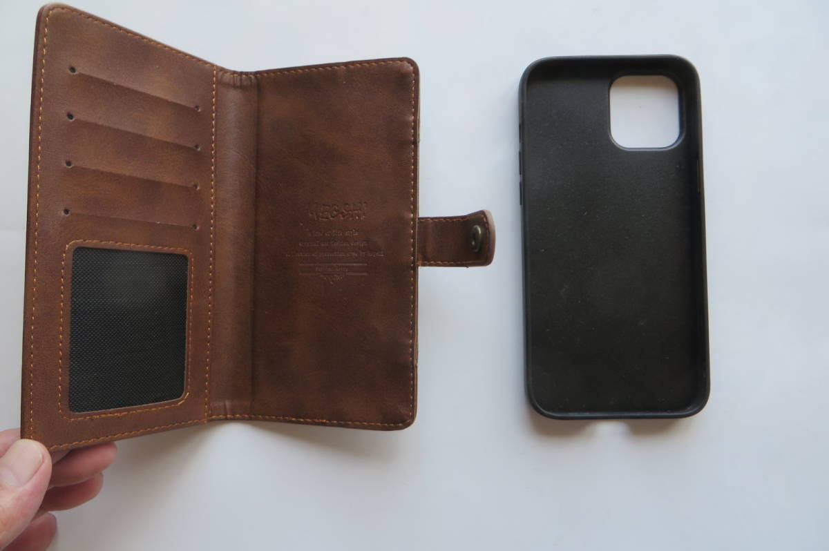 iPhone12 ProMax for notebook type case for soft leather case ( notebook type ) long-term keeping goods brown group last exhibition 