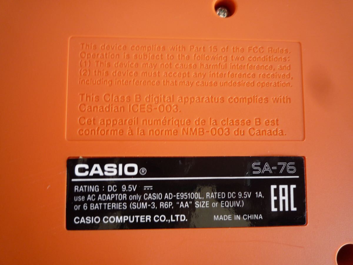 H031906 CASIO CASIOTONE カシオ カシオトーンミニキーボード SA-76 キーボード 音取りやお子様用に_画像4