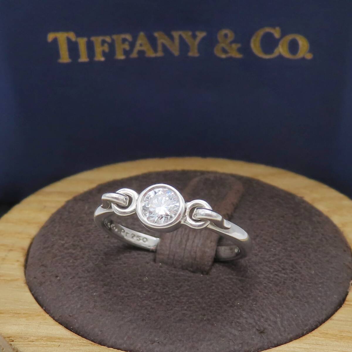 【送料無料】 極希少 美品 Tiffany&Co. ティファニー 1P ダイヤモンド スワン プラチナ リング 9号 指輪 Pt950 HE36_画像1