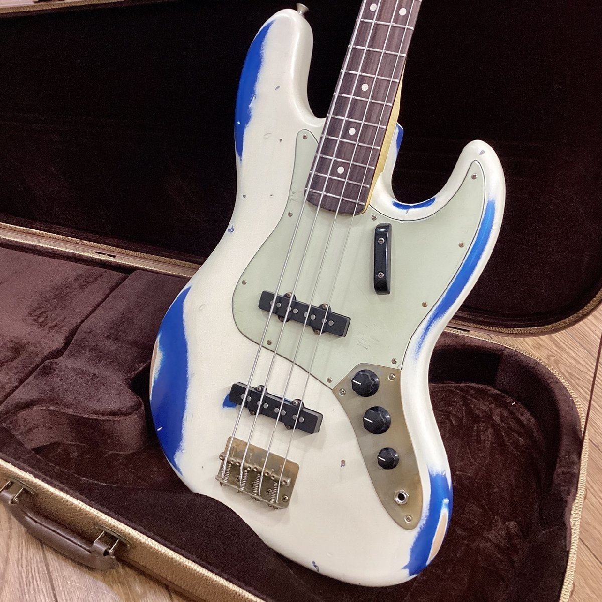 その他 Nash Guitars JB-63/Olympic White-Lake Placid Blue/Paint over Paint/Alder/AM-781