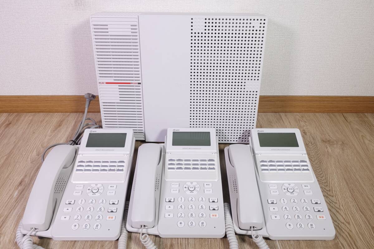 【保証有 状態キレイ】20年製 NTT 主装置 αN1 N1S-ME-(E1) 基盤 NXSM-4BRU-(3) 付属 電話機 A1-(18)STEL-(2)(W) 管理番号6231の画像1