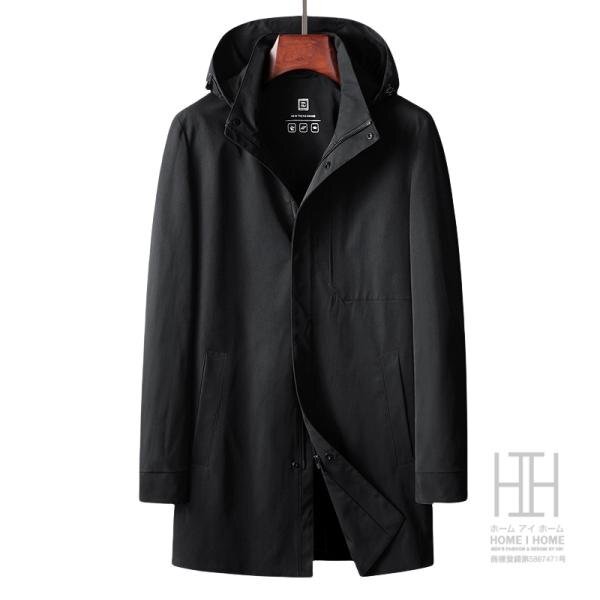 4XL ブラック アウター ステンカラーコート メンズき ロングコート メンズコート ビジネス カジュアル おし