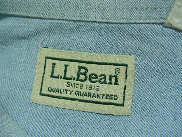 ssy8406 L.L.Bean エルエルビーン 長袖 コットンシャツ ライトブルー ■ 無地 ■ ボタンダウン シンプル Mサイズ_画像9