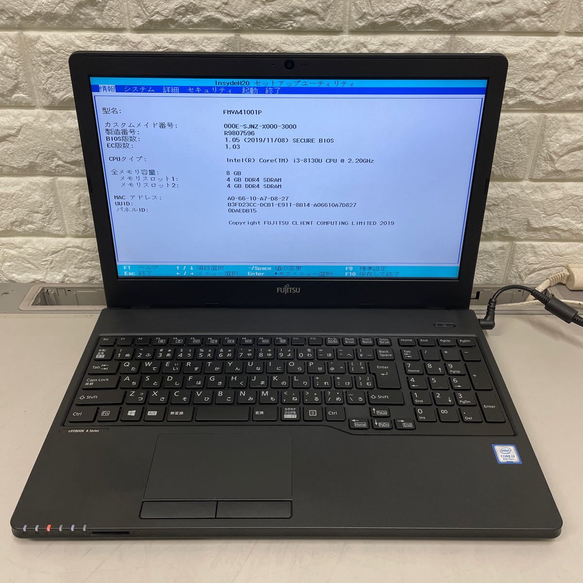 フ29 富士通 LIFEBOOK A359/BX FMVA41001P Core i3 8130U メモリ8GB_画像8