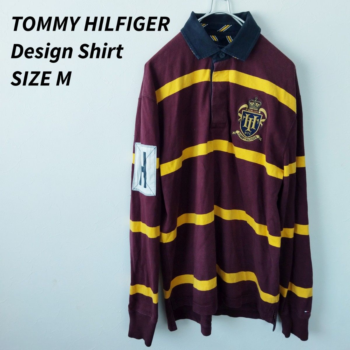 美品　TOMMY HILFIGER　トミーヒルフィガー　長袖ポロシャツ　ラガーシャツ