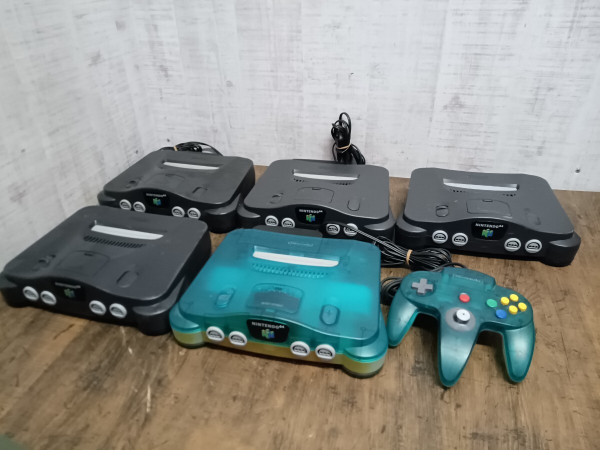 Nintendo nintendo 64 enhancing pack 4 pcs body 5 pcs clear blue summarize game machine Nintendo controller NINTENDO Junk 