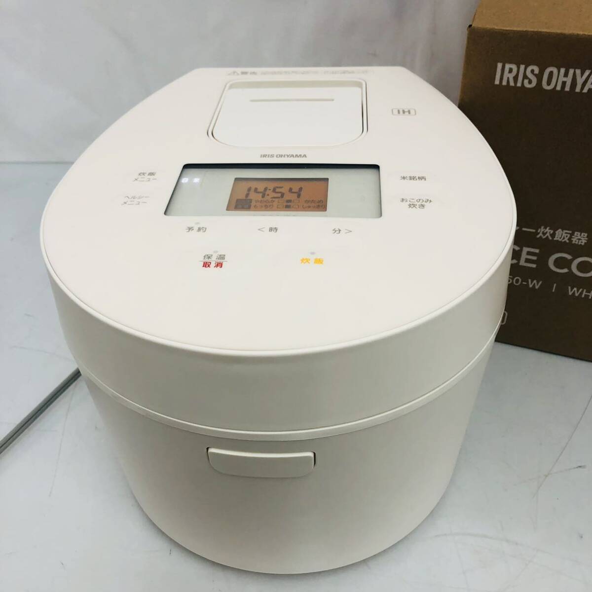 3SA69 IRIS OHYAMA アイリスオーヤマ IHジャー炊飯器 RC-IL50 - W 2023年製 5.5合 通電OK 中古現状品 動作未確認_画像3