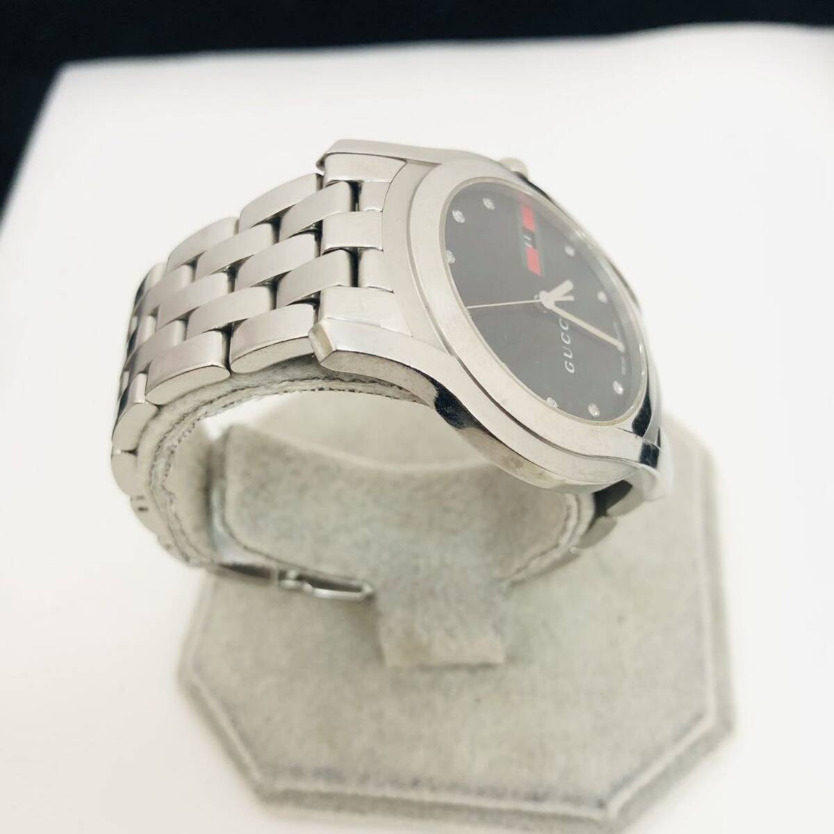 3SA88 GUCCI グッチ 5500XL ダイヤモンド メンズ 腕時計 中古 現状品の画像2