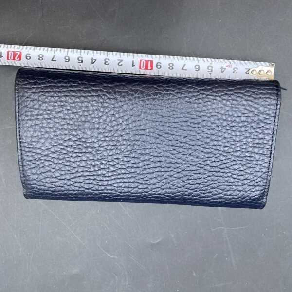 G1117 二つ折り長財布 ネイビー紺　メモ、ボールペン付き（ペン筆記不可）　札入れ　カードケース_画像10