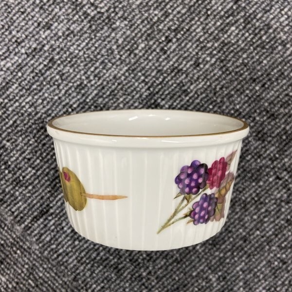 G0513 ROYAL WORCESTER ロイヤルウースター イヴシャム イブシャム Evesham ココット皿 小皿 ベリー・オリーブ柄 中古_画像1