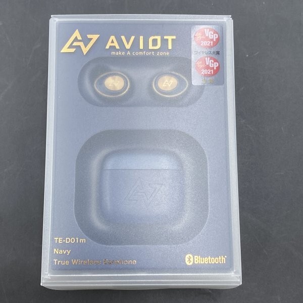 G0216M18 アビオット AVIOT ブルートゥルーワイヤレスイヤホン TE-D01M NAVY ネイビー マイク対応 ワイヤレス Bluetooth 保管品