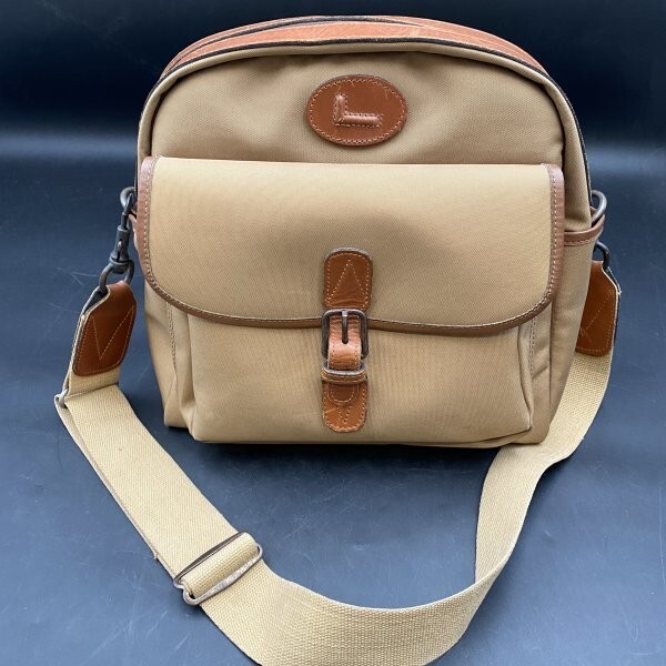 G0209L75 LANCEL Lancel Франция производства сумка на плечо бежевый мужской женский кожа × парусина для мужчин и женщин Brown 