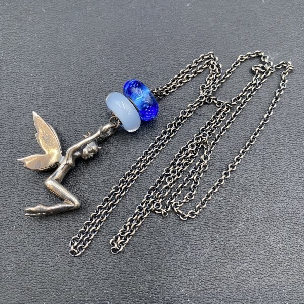 大特価 意味 ネックレス 2ビーズトップ SV925 トロールビーズ TROLLBEADS トロールビーズ 美品 G0126K43 フェアリートップ 22.8g ビーズ2点LAA刻印有 ビーズ、ガラス