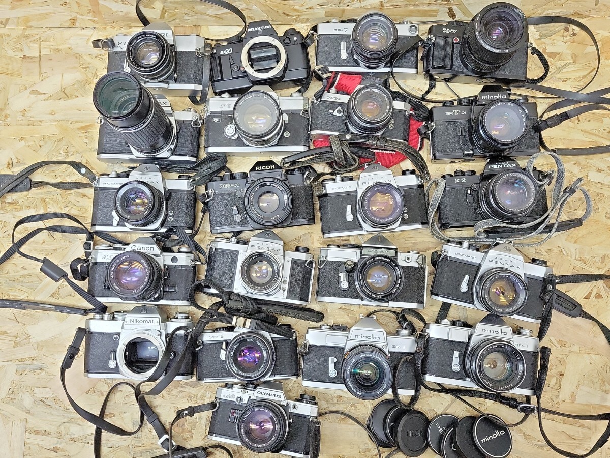 D 当時物 古いフィルムカメラ 21点まとめて Canon Nikon PENTAX OLYMPUS MINOLTA 一眼レフ マニュアルフォーカス 昭和レトロ_画像1