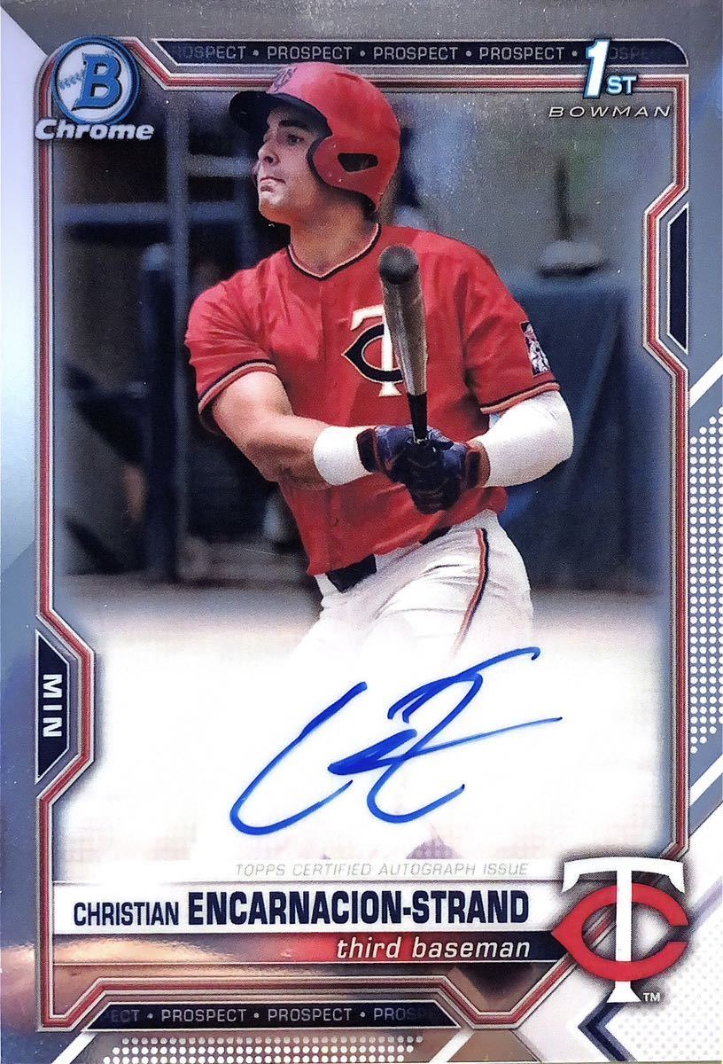 【超有望株】Christian Encarnacion-strand 1st Bowman Chrome Auto ルーキー 直筆サイン エンカーナシオン RC TOPPS WBC レッズ reds MLB_画像1