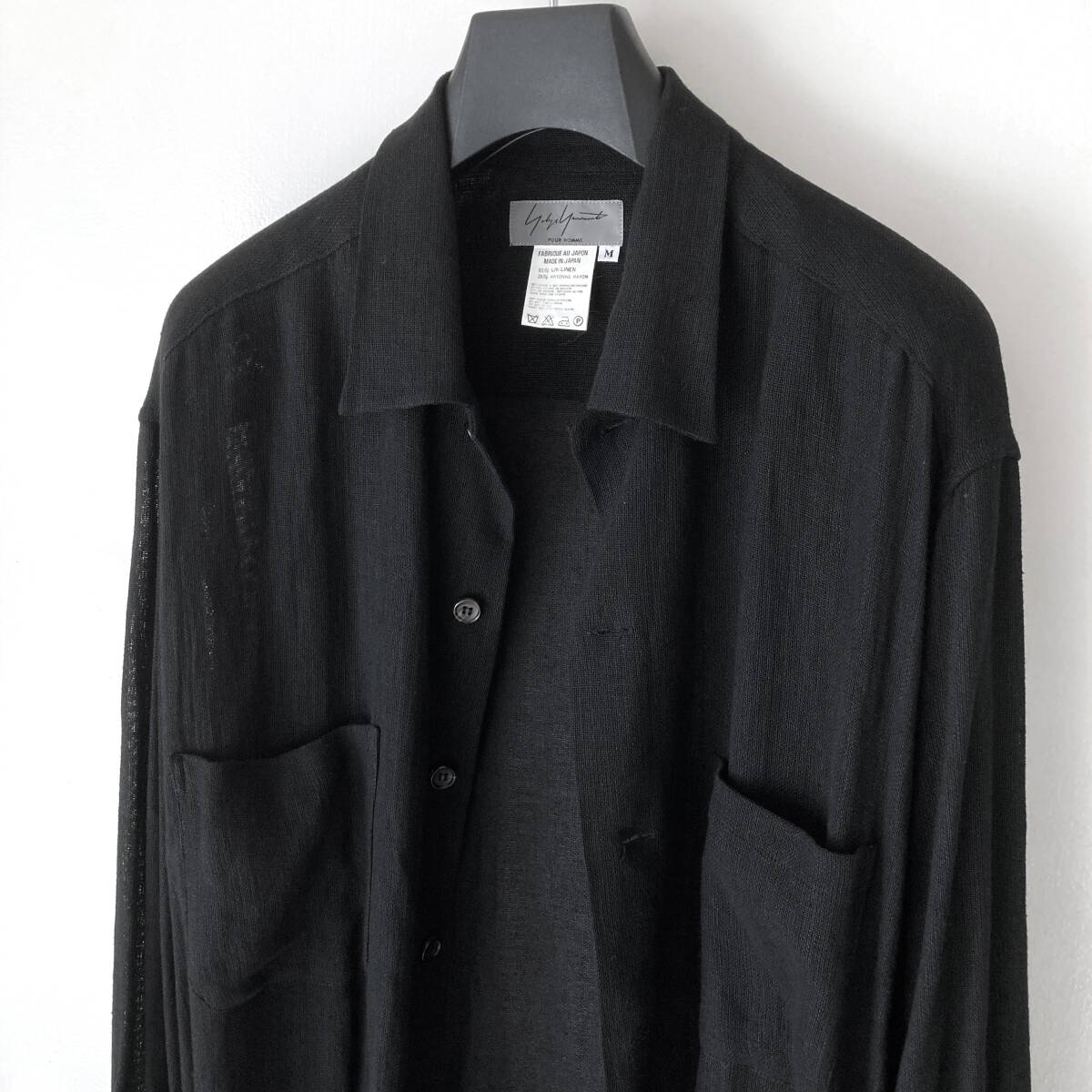 【美品】Yohji Yamamoto POUR HOMME 98ss ロングシャツ リネン レーヨン メンズ ブラック ヨウジヤマモト ヴィンテージ_画像3