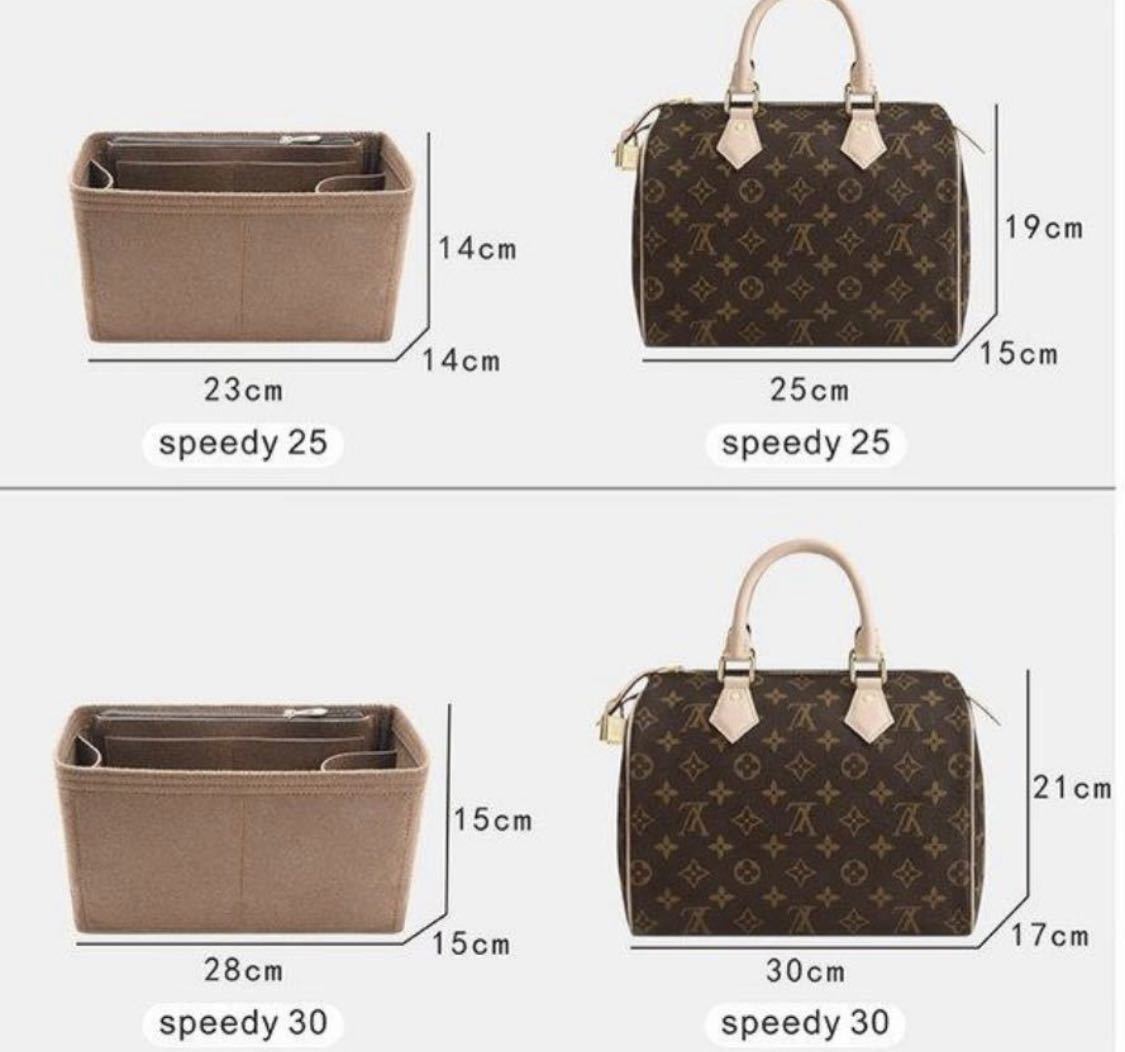 LOUIS VUITTON SPEEDY 25専用バッグインバッグ ルイヴィトン スピーディー25インナーバッグ フェルト素材 レディース