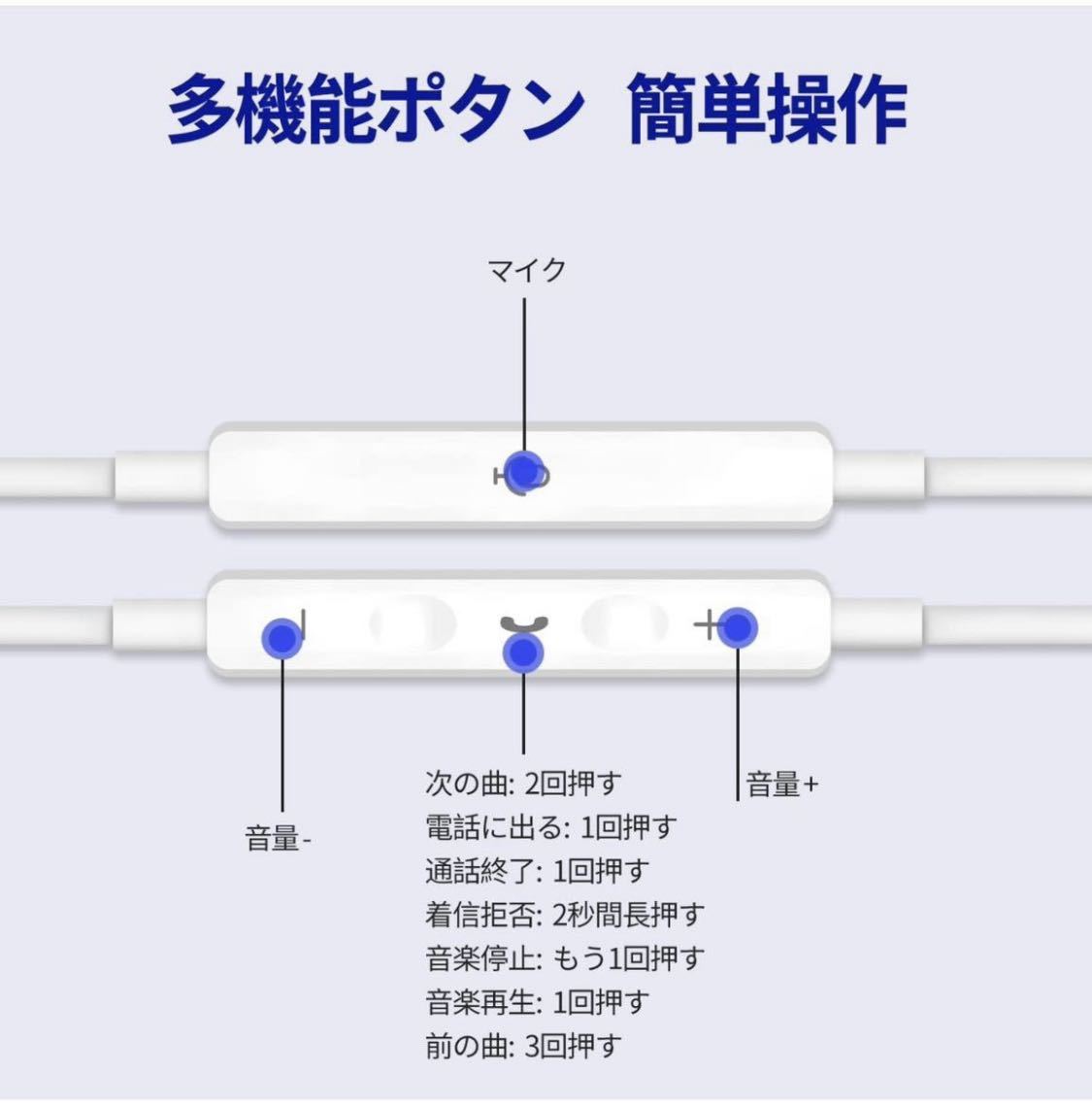 MFi認証品】iPhone イヤホンイヤホン 有線イヤホン lightningイヤホン iphone用イヤホン HIFI透明な音質 ノイズキャンセリング_画像2