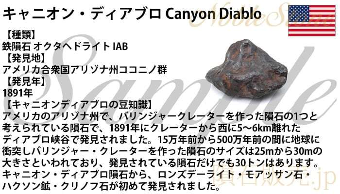 キャニオンディアブロ 16g 原石 標本 隕石 オクタヘドライト CanyonDiablo No.6の画像5