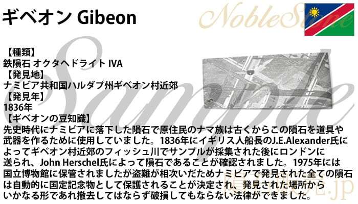 ギベオン 3.6g 原石 スライス 標本 隕石 鉄隕石 隕鉄 Gibeon No.9