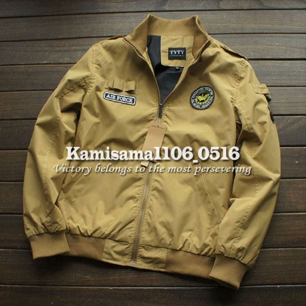 G485※XXXXL→XXXL程度★新品 春夏*Air Force*MA-1ワッペン 薄手 フライトジャケット ブルゾン ナイロン ジャンパー_画像1