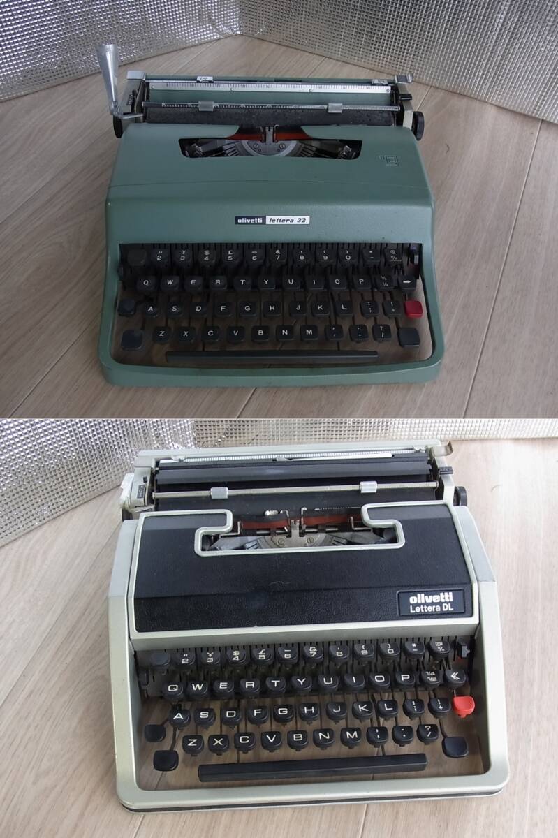 ヴィンテージ★スペイン製★Typewriter タイプライター 2台★olivetti lettera 32 & DL オリベッティ レッテラ 32 & DLの画像1