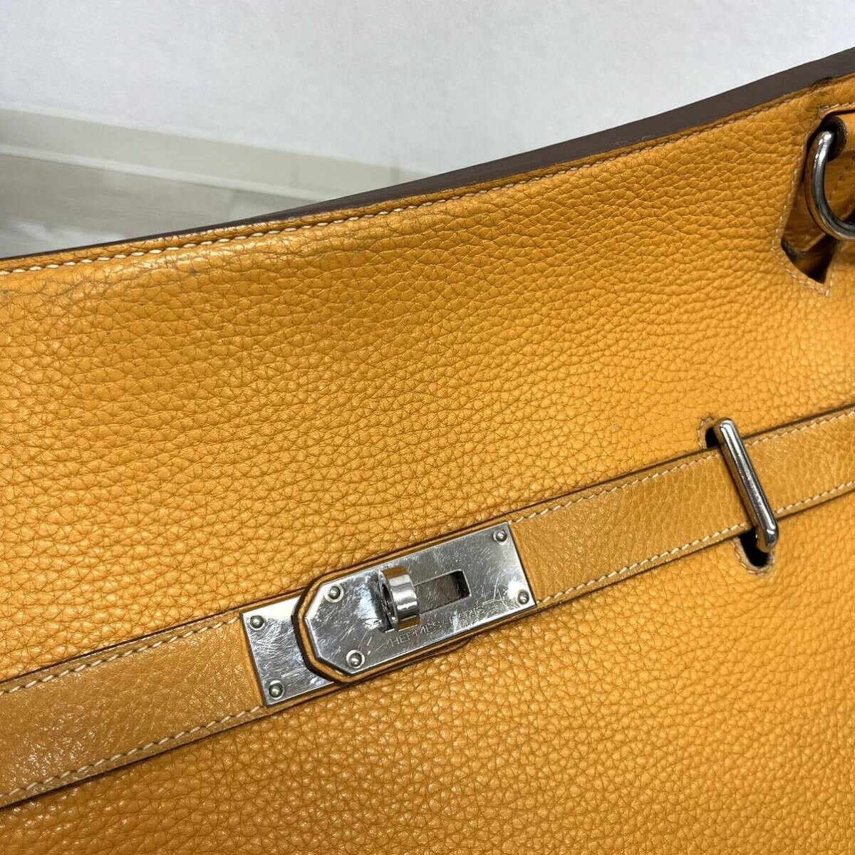 高級 HERMES エルメス ジプシエール37 レザー ショルダーバッグ メッセンジャーバッグの画像3