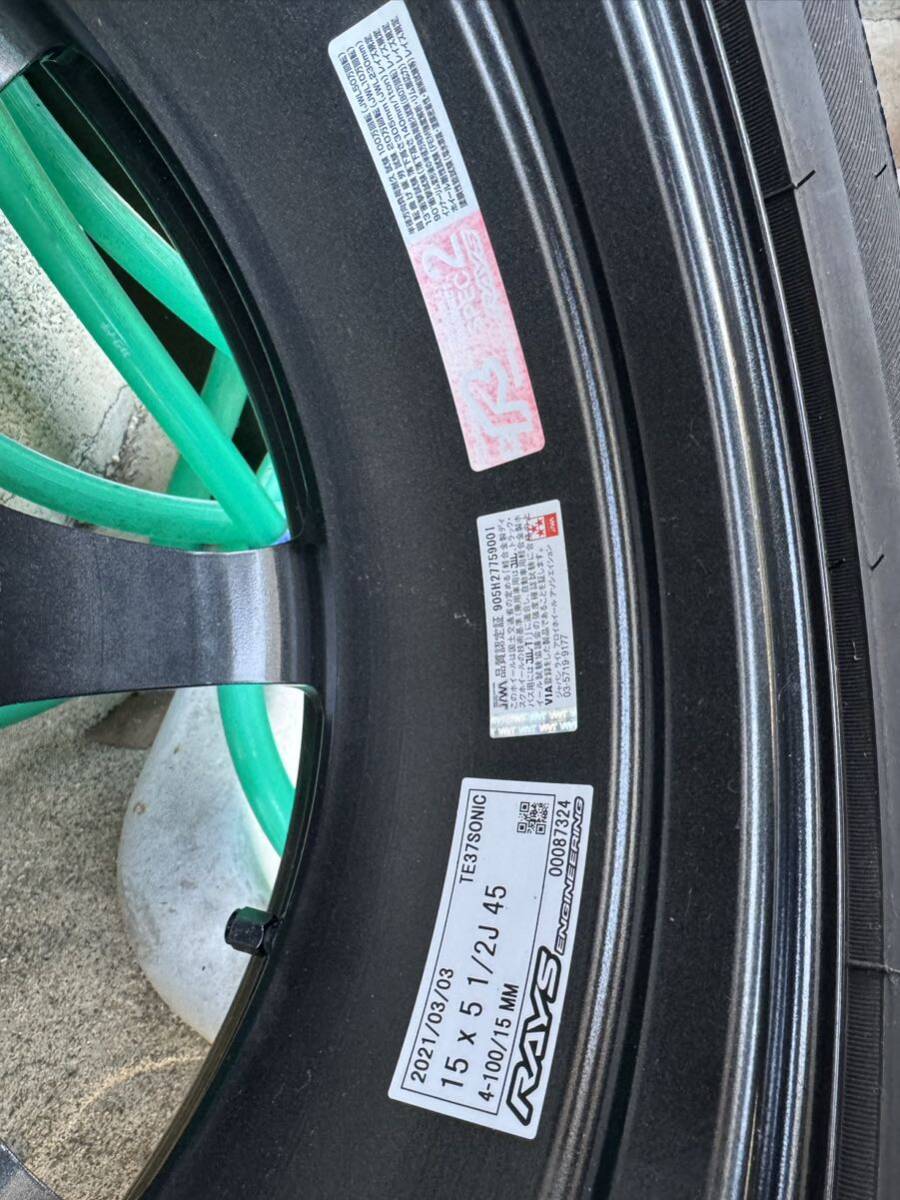 レイズ ボルクレーシング ＴＥ３７ ＳＯＮＩＣ ５．５Ｊ-１５ ４Ｈ １＋４５ ＭＭカラー ４本セット 195/55R15　ポテンザRE003　2018_画像8