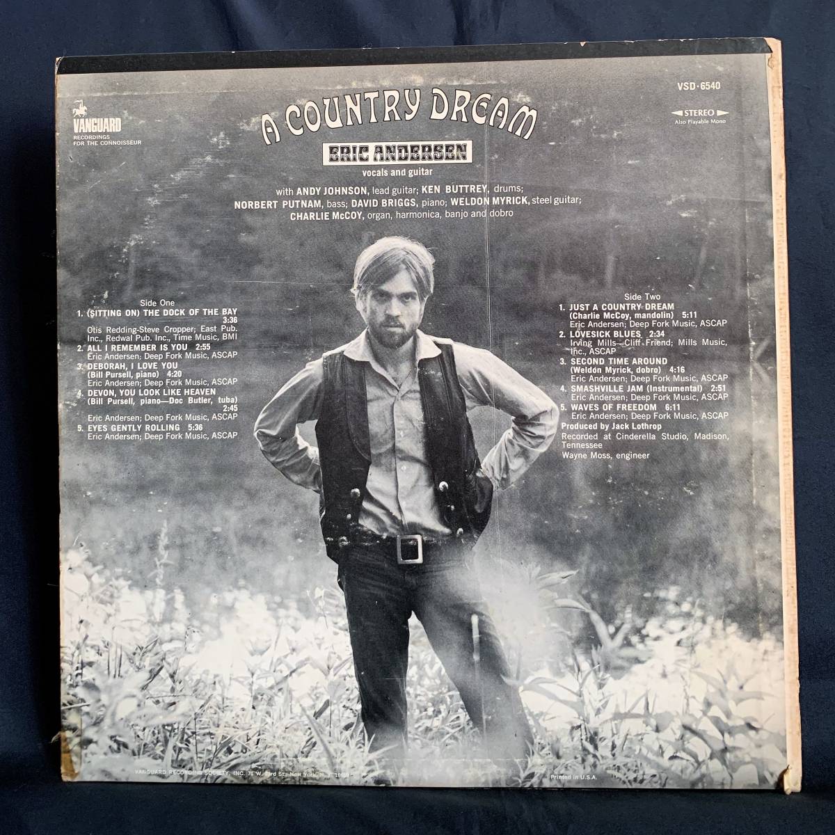 中古 米盤 VANGUARD / ERIC ANDERSON ／ A COUNTRY DREAM VSD-6540_画像2