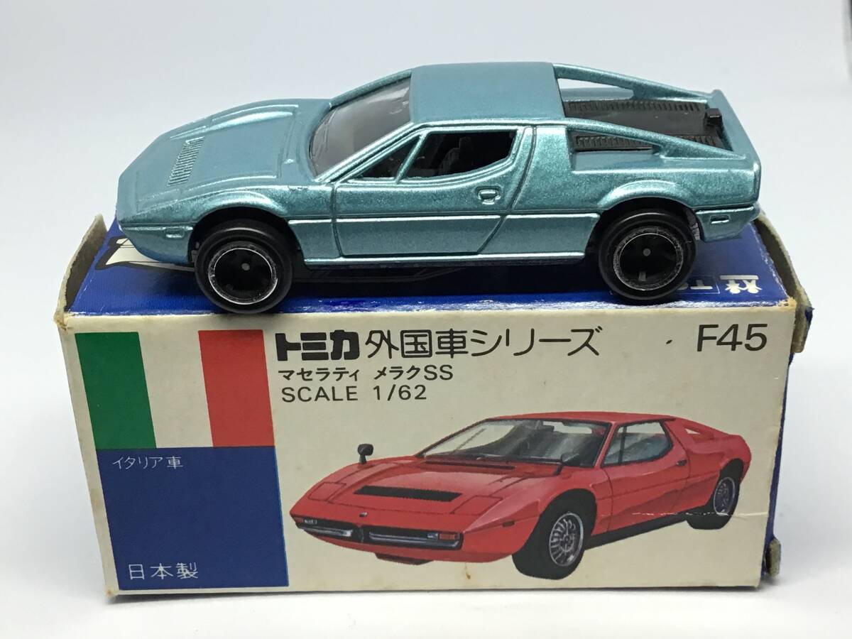 トミカ F45 海外輸出品 青箱 箱付 マセラティ メラク SS 日本製_画像1