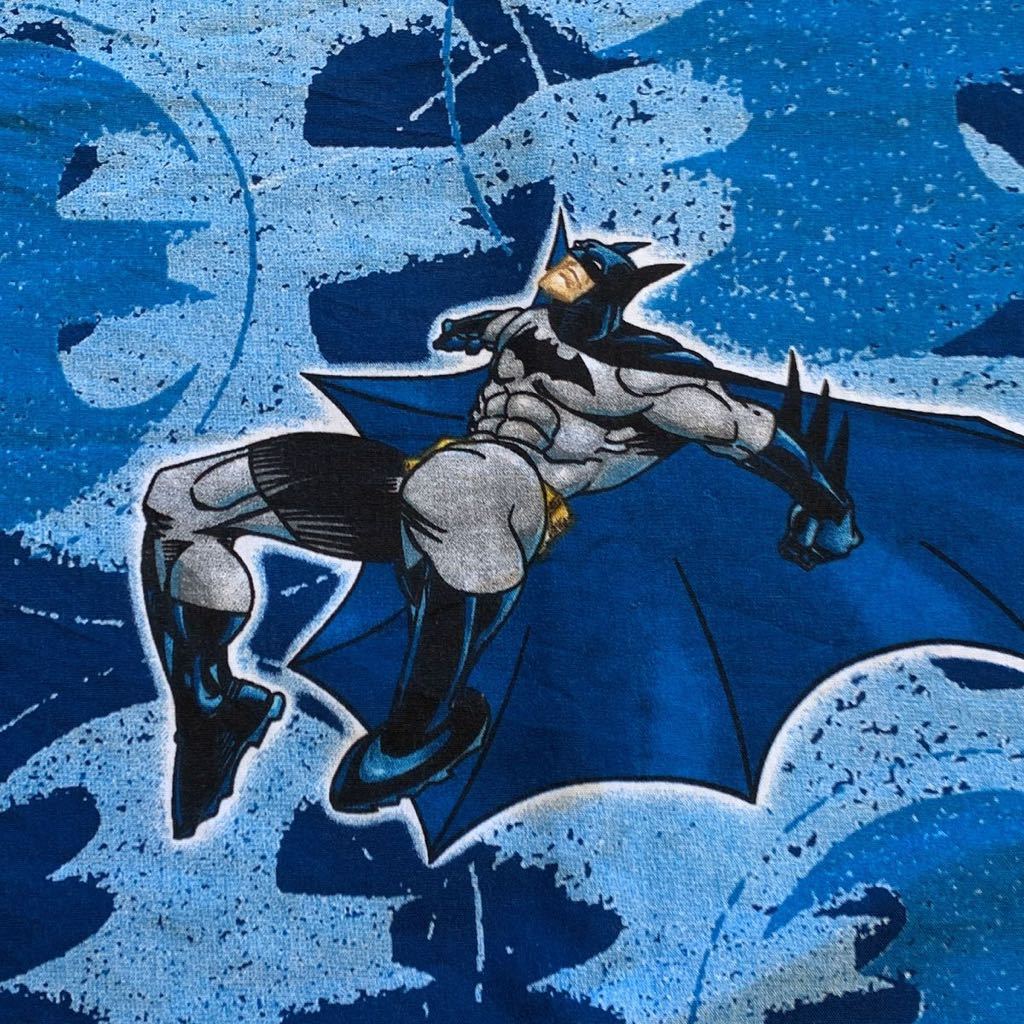 USAヴィンテージ バットマン Batman ベッドシーツ リメイク生地 素材 フラットシーツ アメコミ スーパーヒーロー アメリカ仕入 総柄 B1796_画像9