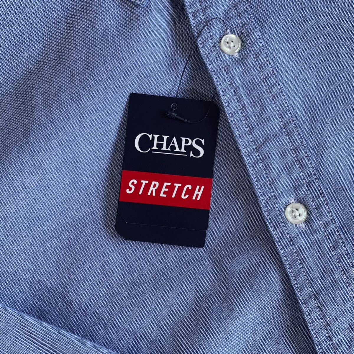 新品 チャプス CHAPS ボタンダウンシャツ メンズ XXLサイズ 長袖 ワンポイント 胸ポケ アメカジ スーツ ブルー タグ付き未使用品 T2376の画像10