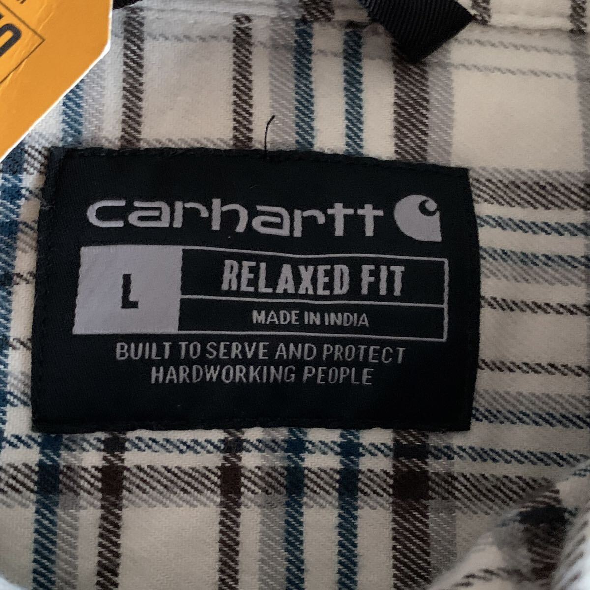 新品 カーハート CARHARTT 長袖ネルシャツ メンズ Lサイズ チェック ボタンダウン ワークウェア ロングスリーブ タグ付き未使用品 T2379_画像4