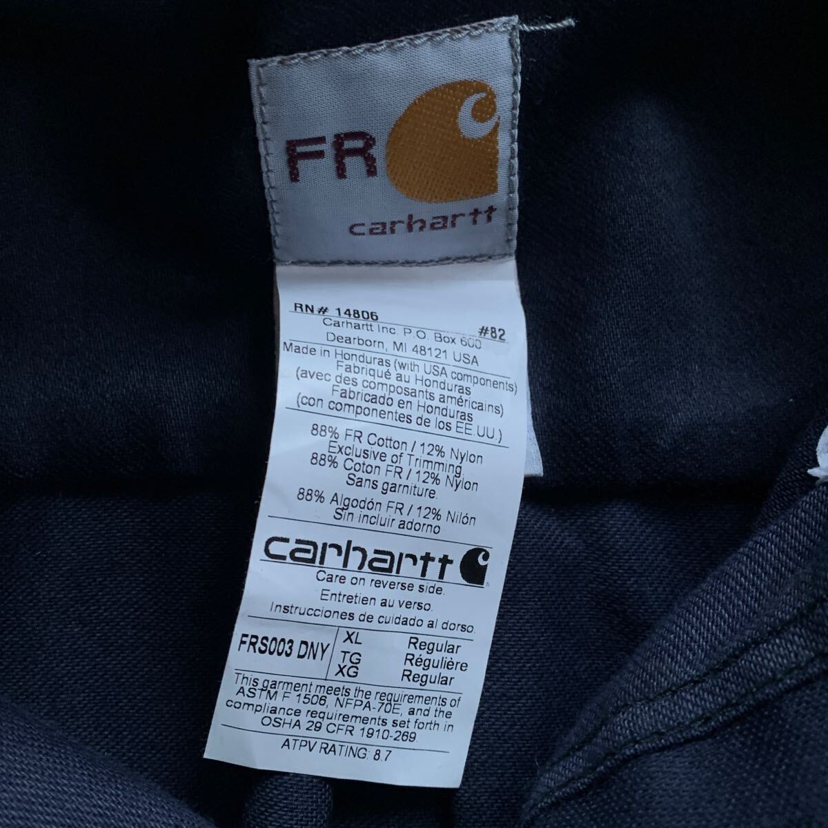 新品 CARHARTT カーハート長袖シャツ メンズ XLサイズ ライトウェイト フレイムレジスタント ツイル ボタンダウン タグ付き未使用品 T2399_画像4